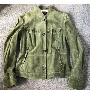 Danier green suede leather womens jacket S SML 2000s Y2K 90s